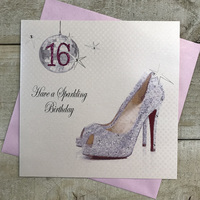 AGE 16 Sparkly Silver Shoes & Glitterball  (PDA16) (XPDA16)