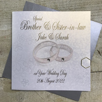 PERSONALISED GLITERY RINGS - BROTHER & SISTER IN LAW (PPS155-B)
