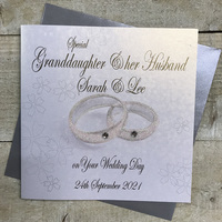PERSONALISED GLITERY RINGS - GRANDDAUGHTER & HUSBAND (PPS156)