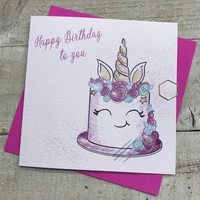 UNICORN BIRTHDAY CAKE BIRTHDAY CARD (R101)