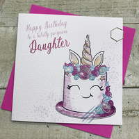 DAUGHTER UNICORN CAKE BIRTHDAY CARD (R116)