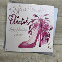 FEATHERY PINK SHOES - DAUGHTER CARD (P19-12D)
