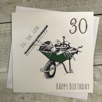 30th Birthday Card, Wheelbarrow & Tools (EW30)