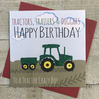 Tractors, Trailers, Digger, Green Sparkly (G71)