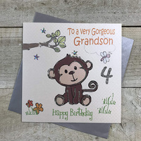 Cheeky Monkey, To A Very Gorgeous Grandson 4th Birthday (GL224-4)