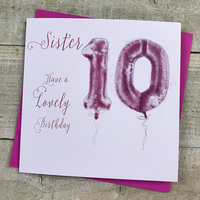 Sister 10th Birthday, Pink Helium Balloon (HP10-SIS)