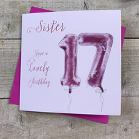 Sister 17th Birthday, Pink Helium Balloon (HP17-SIS)