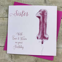 Sister 1st Birthday, Pink Helium Balloon (HP1-SIS)
