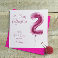 Goddaughter 2nd Birthday, Pink Helium Balloon (HP2-GODD)