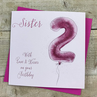 Sister 2nd Birthday, Pink Helium Balloon (HP2-SIS)