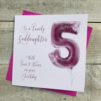 Goddaughter 5th Birthday, Pink Helium Balloon (HP5-GODD)