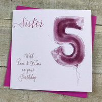 Sister 5th Birthday, Pink Helium Balloon (HP5-SIS)