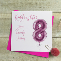 Goddaughter 8th Birthday, Pink Helium Balloon (HP8-GODD)