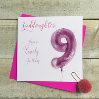 Goddaughter 9th Birthday, Pink Helium Balloon (HP9-GODD)