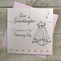Great Granddaughter, Christening Gown, Pink  (LL233-GGD) (XLL233-GGD)