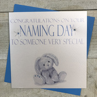 Boy Naming Day, Sparkly Blue Bunny (N204B)