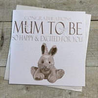 Congratulations Mum to Be, Silver Bunny (N208)