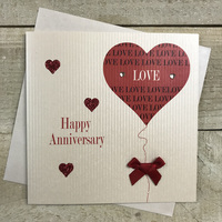 Anniversary Card - Red Heart Balloon (Pd190) (XPd190)