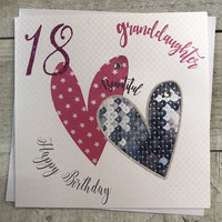 Granddaughter 18th, Patterned Hearts (SSH18GD)