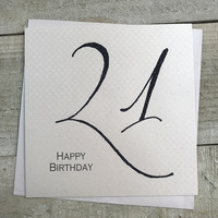 21st Birthday Card, Simply Words, Black (SWA21)