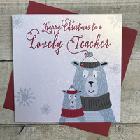 Happy Christmas to a Lovely Teacher- Polar Bears  (C20-TE)
