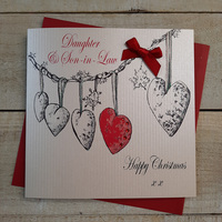Daughter & Son-in-Law Happy Christmas - Heart Garland  (EX655 & XEX655)