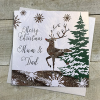 Merry Christmas Mum & Dad - Reindeer & Tree (F3-MD)