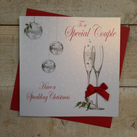 Special Couple Have A Sparkling Christmas - Champagne Flutes (X14-62)