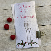 PERSONALISED CHRISTMAS MONEY WALLET - FLUTES (P-WBW2)
