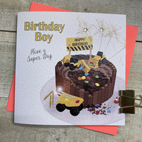 DIGGER CAKE  - BIRTHDAY CARD (R207)