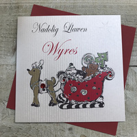 Nagolig Llawen Wyres Reindeer and Sleigh (WEX83-wr)