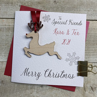 PERSONALISED REINDEER BAUBLE CARD - SPECIAL FRIENDS (P-XB5-SFS)
