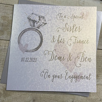 PERSONALISED ENGAGEMENT CARD - RING & HEARTS (any relation) (P22-33)