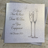 PERSONALISED ENGAGEMENT CARD - FLUTES (any relation) (P22-34)