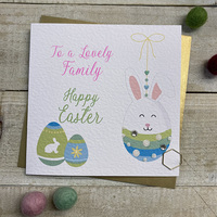 SPECIAL FAMILY - HANGING BLUE BUNNY EGG  (EB14-FAM)