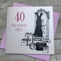 40 Pen-blwydd Hapus, Handmade  - Welsh Birthday Card  (WEA40)