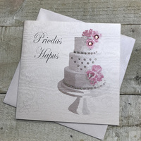 Pridas Hapus, Handmade Welsh Card (Wedding Cake) (WPD206)