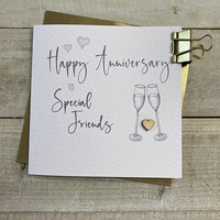SPECIAL FRIENDS ANNIVERSARY FLUTES & WOODEN HEART (S110-SF)