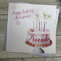 FRIEND - LARGE CARD - RASPBERRY SPARKLER CAKE (XVN141-F)