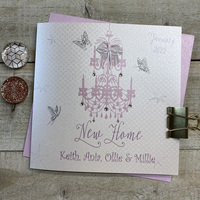 PERSONALISED -  NEW HOME PINK CHANDELIER & DIAMONDS (P22-44)