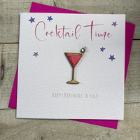 LITTLE WOODEN COCKTAIL GLASS- BIRTHDAY CARD (S239)