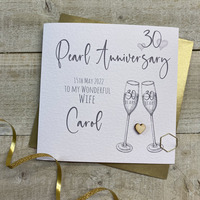 PERSONALISED -  any relation PEARL ANNIVERSARY FLUTES (P22-66-P)