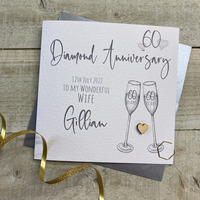PERSONALISED -  any relation DIAMOND ANNIVERSARY FLUTES (P22-66-D)