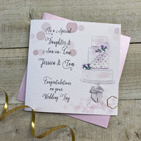 PERSONALISED - any relation WEDDING THISTLE CAKE CARD (P22-61-DS)