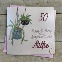 (PERSONALISED HANGING HOUSE PLANTS CARD - any age)) (P20-63)