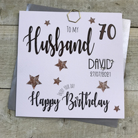 PERSONALISED  HUSBAND BIRTHDAY CARD - any age (P20-57)
