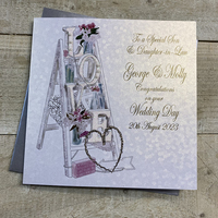 PERSONALISED - any relation - LOVE LADDER WEDDING CARD  (P22-19-SS)