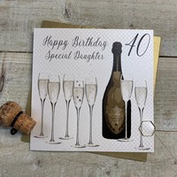 DAUGHTER AGE 40 - BOTTLE OF CHAMPS & GLASSES (VN156-D40)