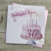 ANY AGE - WELSH BIRTHDAY SPARKLER CAKE (W-VN142-30)