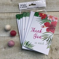 NOTELETS- THANK YOU PACK OF 6 -TROPICAL LEAVES (N95-223)